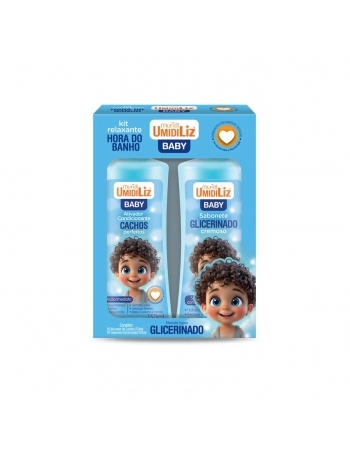 KIT INFANTIL MURIEL ATIVADOR CACHO+SABONETE LIQUIDO 150ML UMIDILIZ BABY AZUL
