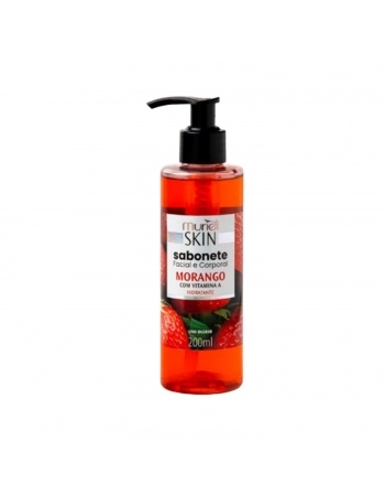 SABONETE LIQUIDO FACIAL/CORPORAL MURIEL SKIN 200ML MORANGO