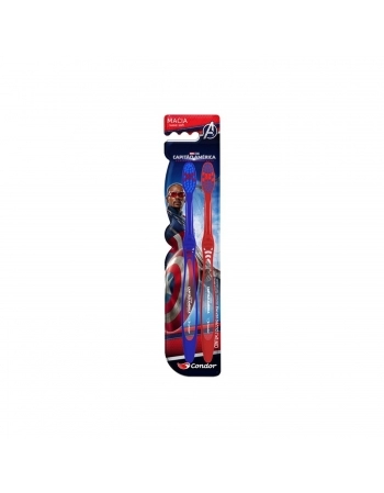 ESCOVA DENTAL CONDOR COM 2UNIDADES CAPITAO AMERICA 8058 MACIA
