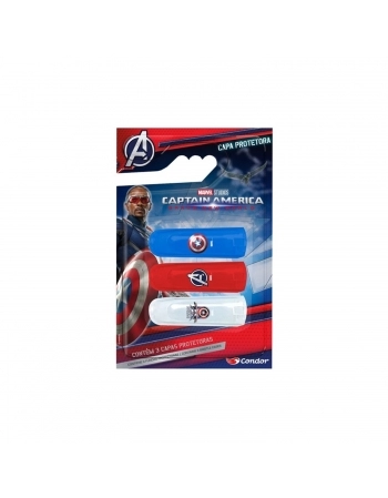 CAPA PROTETORA ESCOVA DENTAL CONDOR C/3UNIDADES CAPITAO AMERICA 8040