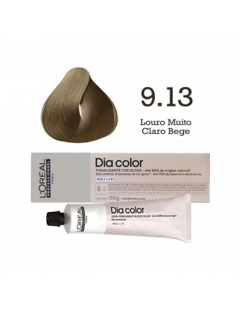 TONALIZANTE LOREAL DIA COLOR PROFISSIONAL INDIVIDUAL 9.13 LOURO MUITO CLARO BEGE