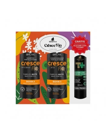 KIT SHAMPOO + CONDICIONADOR BARRO MINAS 300ML CRESCE FIO GRATIS CREME PENTEAR SILICONE 200ML