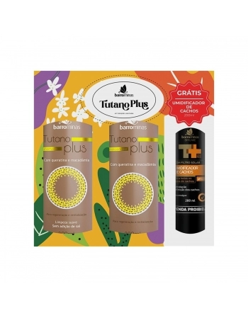KIT SHAMPOO+CONDICIONADOR BARRO MINAS 300ML TUTANO PLUS GRATIS UMIDIFICADOR CACHOS 200ML