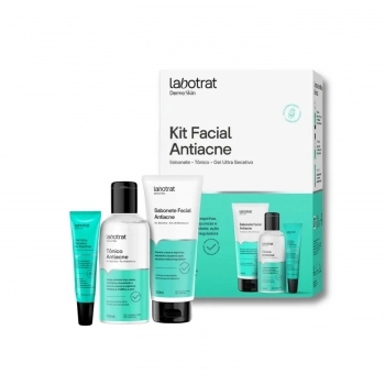 KIT FACIAL SABONETE+TONICO+GEL ULTRA SECATIVO 100/110ML/15G LABOTRAT DERMO SKIN ANTIACNE