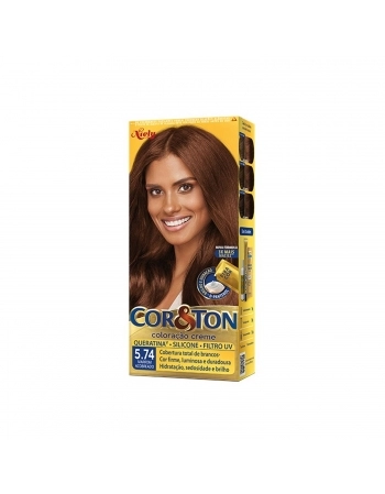 TINTURA NIELY COR&TON KIT 5.74 MARROM ACOBREADO