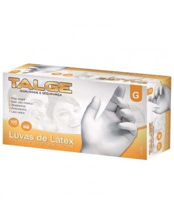 LUVA TALGE LATEX GRANDE 100UN 77 COM PO