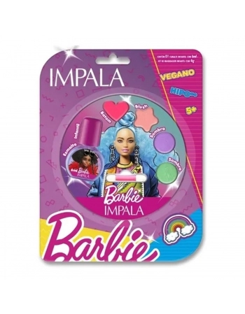 KIT IMPALA BARBIE INFANTIL ESMALTE+MAQUIAGEM EXTRAORDINARIA CREMOSO COM BLISTER A PARTIR 5 ANOS