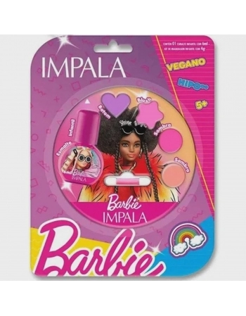 KIT IMPALA BARBIE INFANTIL ESMALTE+MAQUIAGEM ICONICA CREMOSO COM BLISTER A PARTIR 5 ANOS
