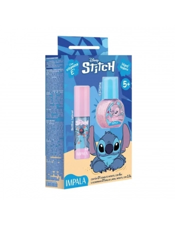KIT IMPALA STITCH INFANTIL ANGEL ESMALTE+ BRILHO LABIAL A PARTIR 5 ANOS 463