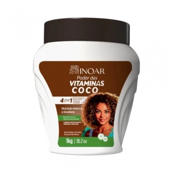 CREME TRATAMENTO INOAR 1KG PODER DAS VITAMINAS COCO 4EM1