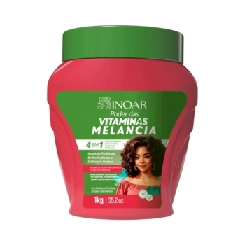 CREME TRATAMENTO INOAR 1KG PODER DAS VITAMINAS MELANCIA 4EM1