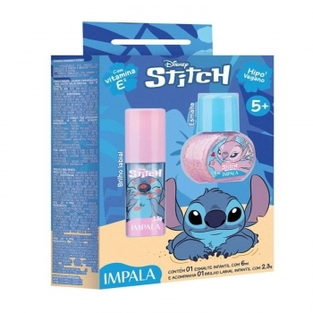 KIT IMPALA STITCH INFANTIL MAQUIAGEM + BRILHO LABIAL A PARTIR DE 5 ANOS 464