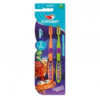 ESCOVA DENTAL CONDOR JUNIOR COM 2 UNIDADES DIVERTIDA MENTE 2 8260-0 MACIA