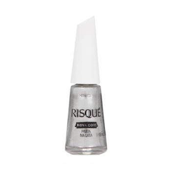 ESMALTE RISQUE NOVA COR PRATA NA LATA METALICO SB
