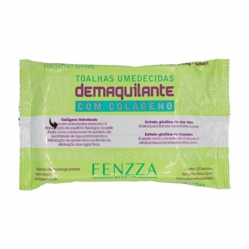 TOALHA UMEDECIDA FENZZA 25UN DEMAQUILANTE COM COLAGENO FZ51022