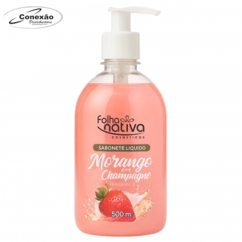 SABONETE LIQUIDO FOLHA NATIVA 500ML MORANGO COM CHAMPAGNE 27003