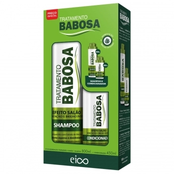 KIT SHAMPOO + CONDICIONADOR EICO 800/450ML EFEITO SALAO BABOSA