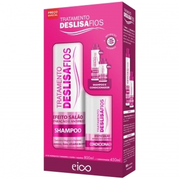 KIT SHAMPOO + CONDICIONADOR EICO 800/450ML EFEITO SALAO DESLISA FIOS