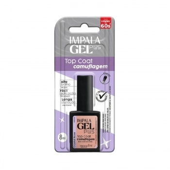 ESMALTE IMPALA GEL PLUS TOP COAT CAMUFLAGEM CRYSTAL ROSE COM BLISTER