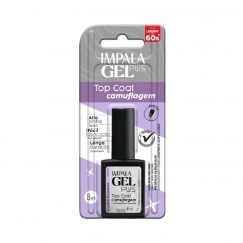 ESMALTE IMPALA GEL PLUS TOP COAT CAMUFLAGEM CRYSTAL SHIMMER COM BLISTER