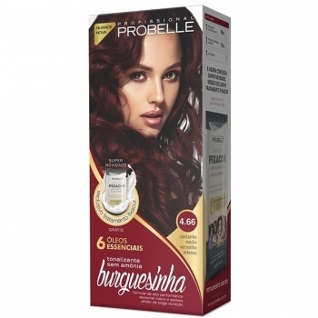TONALIZANTE PROBELLE BURGUESINHA 4.66 CASTANHO MEDIO VERMELHO INTENSO