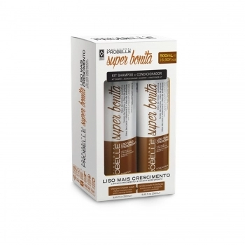 KIT SHAMPOO+CONDICIONADOR PROBELLE SUPER BONITA 250/250ML LISO MAIS CRESCIMENTO