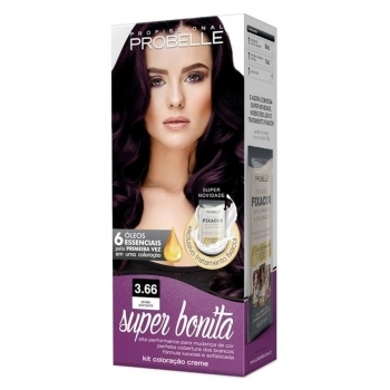 TINTURA PROBELLE SUPER BONITA KIT 3.66 ACAJU PURPURA