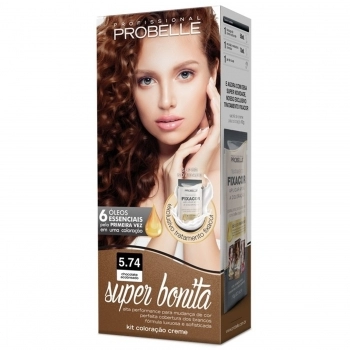 TINTURA PROBELLE SUPER BONITA KIT 5.74 CHOCOLATE ACOBREADO