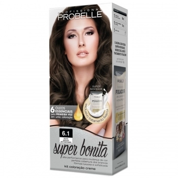TINTURA PROBELLE SUPER BONITA KIT 6.1 LOURO ESCURO ACINZENTADO