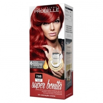 TINTURA PROBELLE SUPER BONITA KIT 7.66 LOURO MEDIO VERMELHO INTENSO