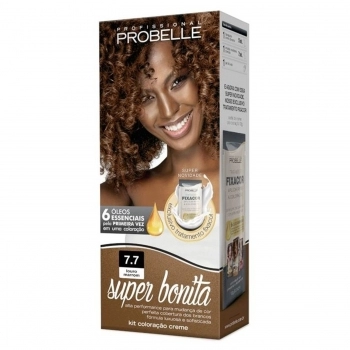 TINTURA PROBELLE SUPER BONITA KIT 7.7 LOURO MARROM