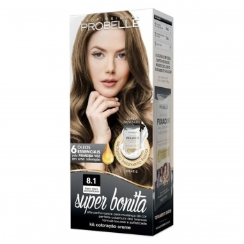 TINTURA PROBELLE SUPER BONITA KIT 8.1 LOURO CLARO ACINZENTADO
