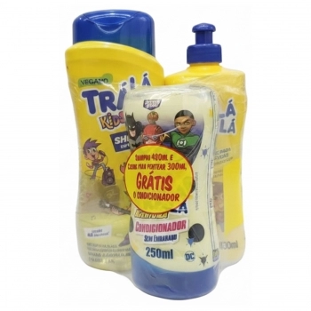 KIT SHAMPOO+CONDICIONADOR+CREME PENTEAR TRA LA LA 480/250/300ML SEM EMBARACO