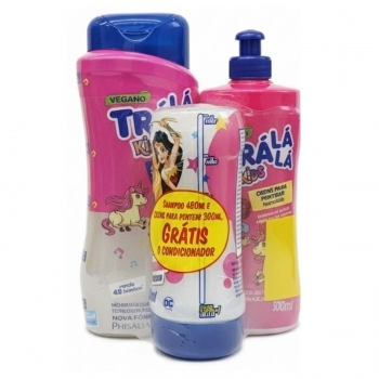 KIT SHAMPOO+CONDICIONADOR+CREME DE PENTEAR TRA LA LA 480/250/300ML HIDRAKIDS
