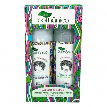 KIT SHAMPOO+CONDICIONADOR TOK BOTHAN 400ML SEM SAL CABELOS CRESPOS OLEO DE COCO