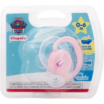 CHUPETA LOLLY KINDDY 5014 F PATRULHA CANINA ORTODONTICA SILICONE T1 BLISTER ROSA