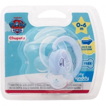 CHUPETA LOLLY KINDDY 5014 M PATRULHA CANINA ORTODONTICA SILICONE T1 BLISTER AZUL