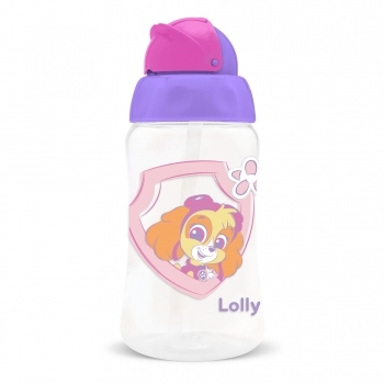 COPO LOLLY KINDDY 7198 COM CANUDO F PATRULHA CANINA 330ML SILICONE COM TAMPA BLISTER