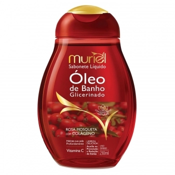 SABONETE LIQUIDO OLEO DE BANHO MURIEL 230ML GLICERINADO ROSA MOSQUETA COLAGENO