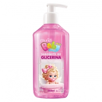 SABONETE LIQUIDO INFANTIL GLICERINA MURIEL 250ML VALVULA PUMP ROSA