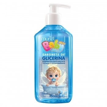 SABONETE LIQUIDO INFANTIL GLICERINA MURIEL 250ML VALVULA PUMP AZUL