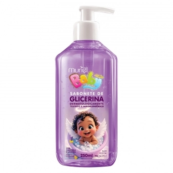 SABONETE LIQUIDO INFANTIL GLICERINA MURIEL 250ML VALVULA PUMP LAVANDA
