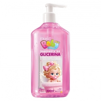 SABONETE LIQUIDO INFANTIL GLICERINA MURIEL 500ML VALVULA PUMP ROSA