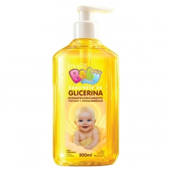 SABONETE LIQUIDO INFANTIL GLICERINA MURIEL 500ML VALVULA PUMP CAMOMILA