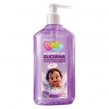 SABONETE LIQUIDO INFANTIL GLICERINA MURIEL 500ML VALVULA PUMP LAVANDA