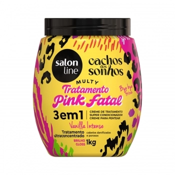 CREME TRATAMENTO SALON LINE 1KG VANILLA INTENSE MULTY PINK FATAL 3 EM 1