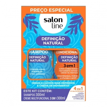 KIT SHAMPOO+CREME MULTY SALON LINE 300ML DEFINICAO NATURAL