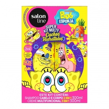 KIT SHAMPOO + CREME MULT SL 300ML SOS CACHOS KIDS BOB ESPONJA