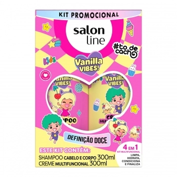 KIT SHAMPOO+CONDICIONADOR SALON LINE 300ML TO DE CACHO KIDS VANILLA VIBES