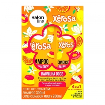 KIT SHAMPOO+CONDICIONADOR SALON LINE 300/200ML XEROSA BAUNILHA DOCE